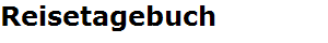 Reisetagebuch